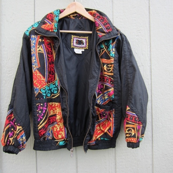 Rock Creek Track jacket Windbreaker Women's S Floral Full Zip Y2K Vintage Retro - Picture 4 of 15